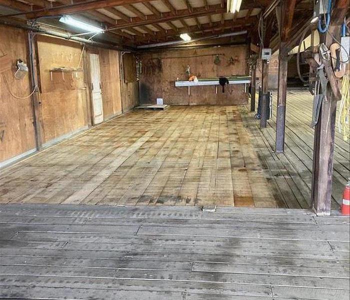 Remediated warehouse in Arkansas with flooring removed